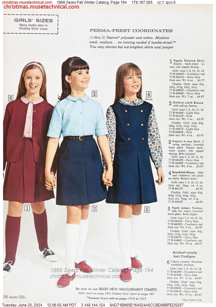 1966 Sears Fall Winter Catalog, Page 194
