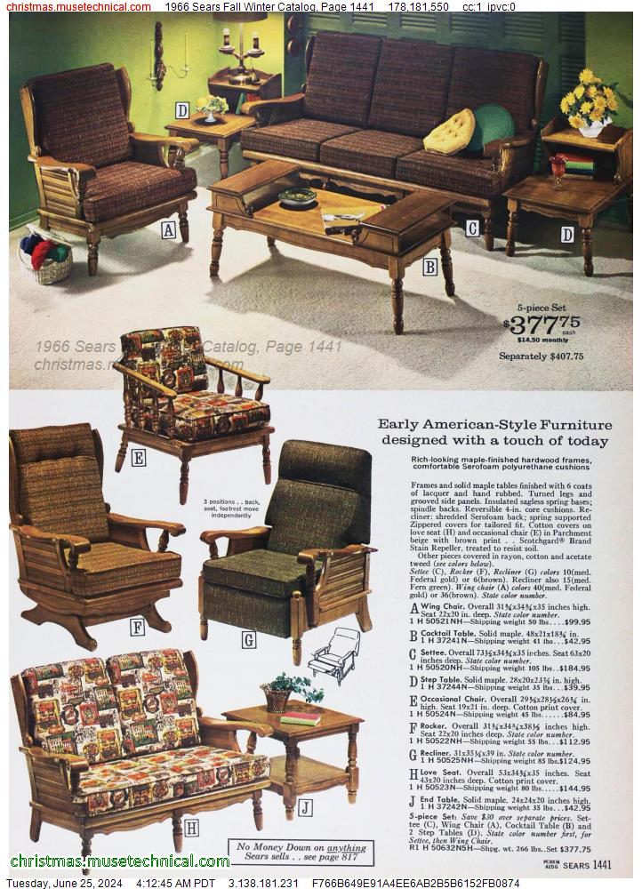 1966 Sears Fall Winter Catalog, Page 1441