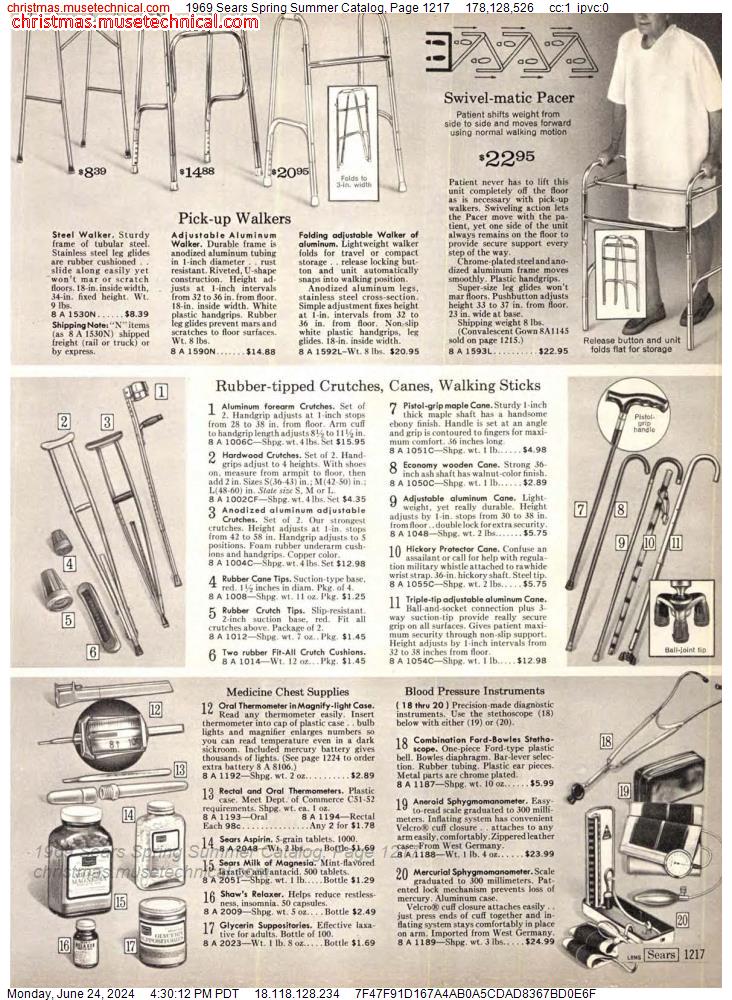 1969 Sears Spring Summer Catalog, Page 1217