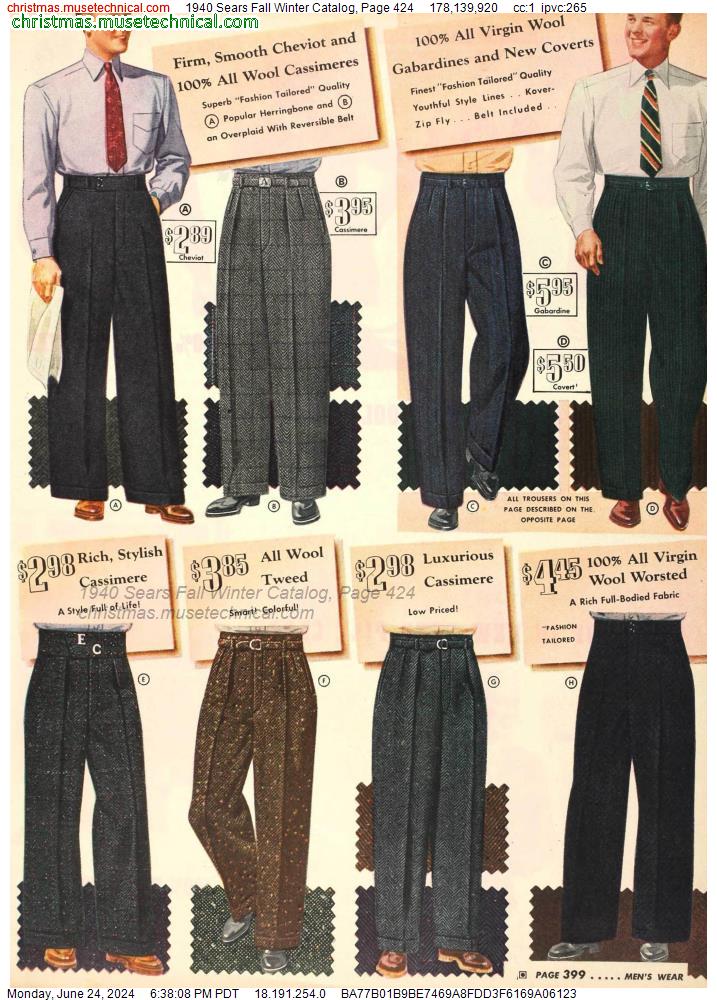 1940 Sears Fall Winter Catalog, Page 424