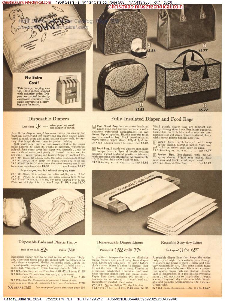 1959 Sears Fall Winter Catalog, Page 508