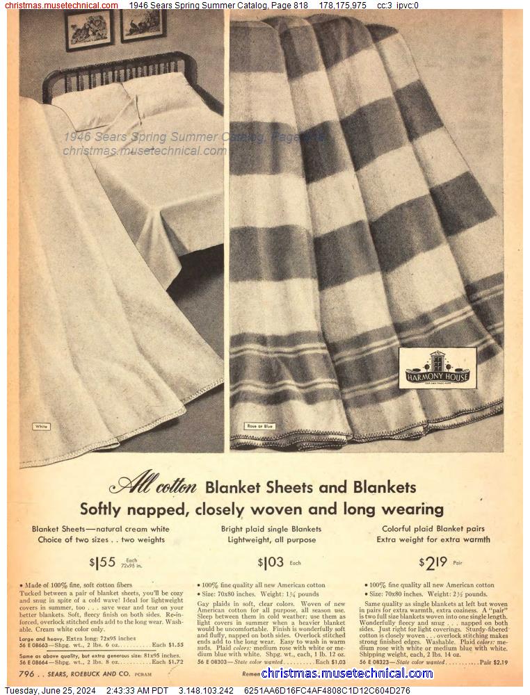 1946 Sears Spring Summer Catalog, Page 818