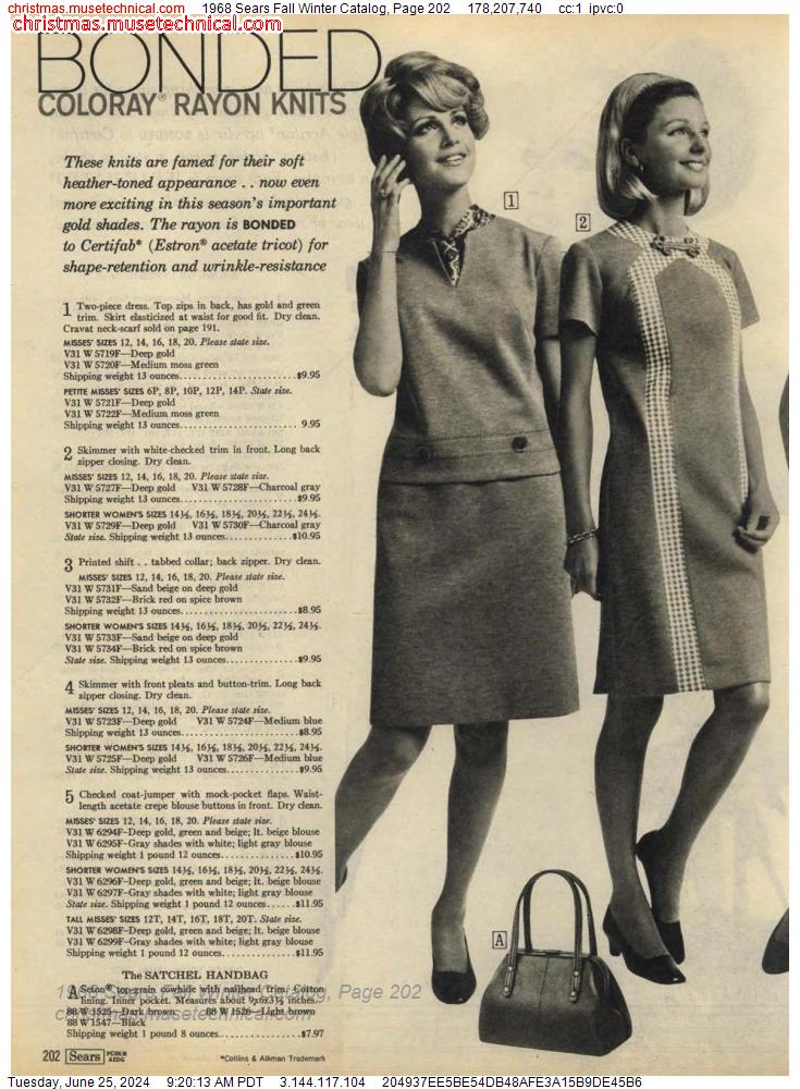 1968 Sears Fall Winter Catalog, Page 202