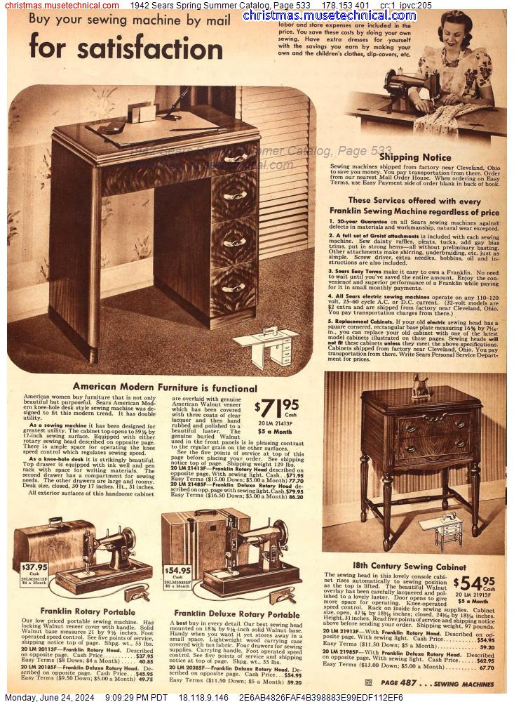 1942 Sears Spring Summer Catalog, Page 533
