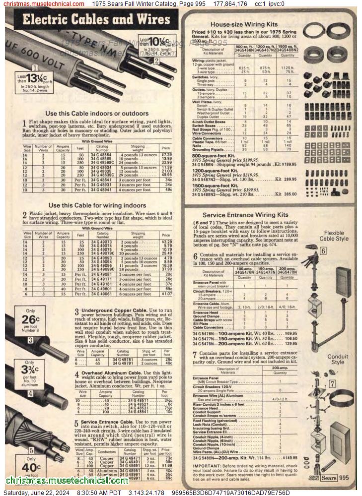 1975 Sears Fall Winter Catalog, Page 995