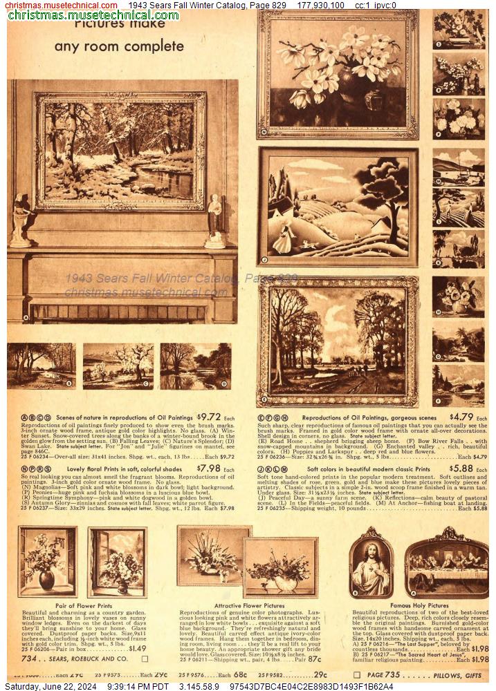 1943 Sears Fall Winter Catalog, Page 829