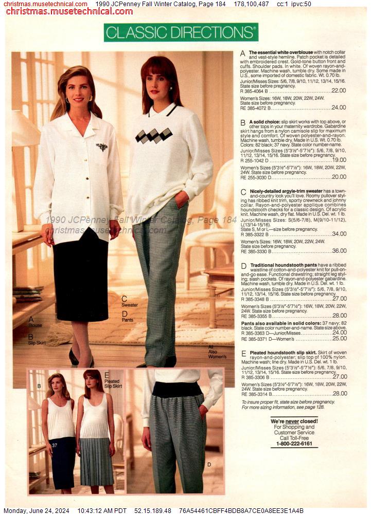 1990 JCPenney Fall Winter Catalog, Page 184
