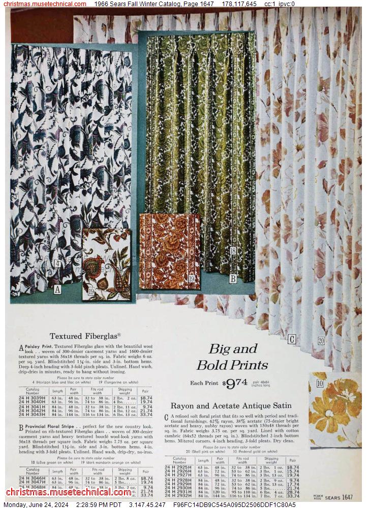 1966 Sears Fall Winter Catalog, Page 1647