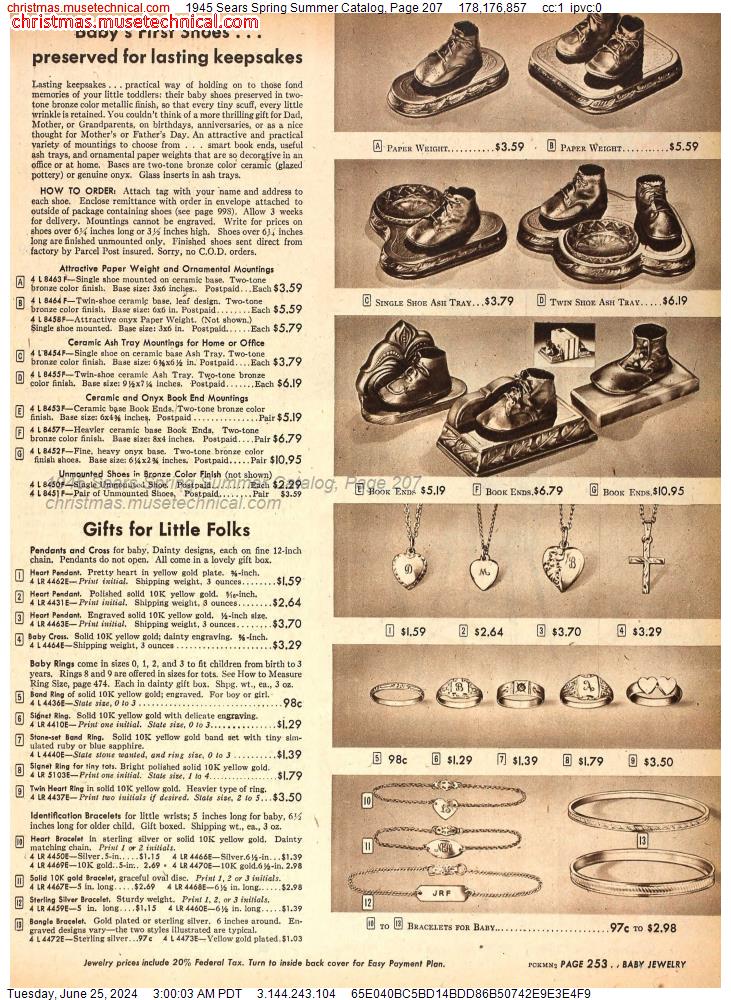 1945 Sears Spring Summer Catalog, Page 207