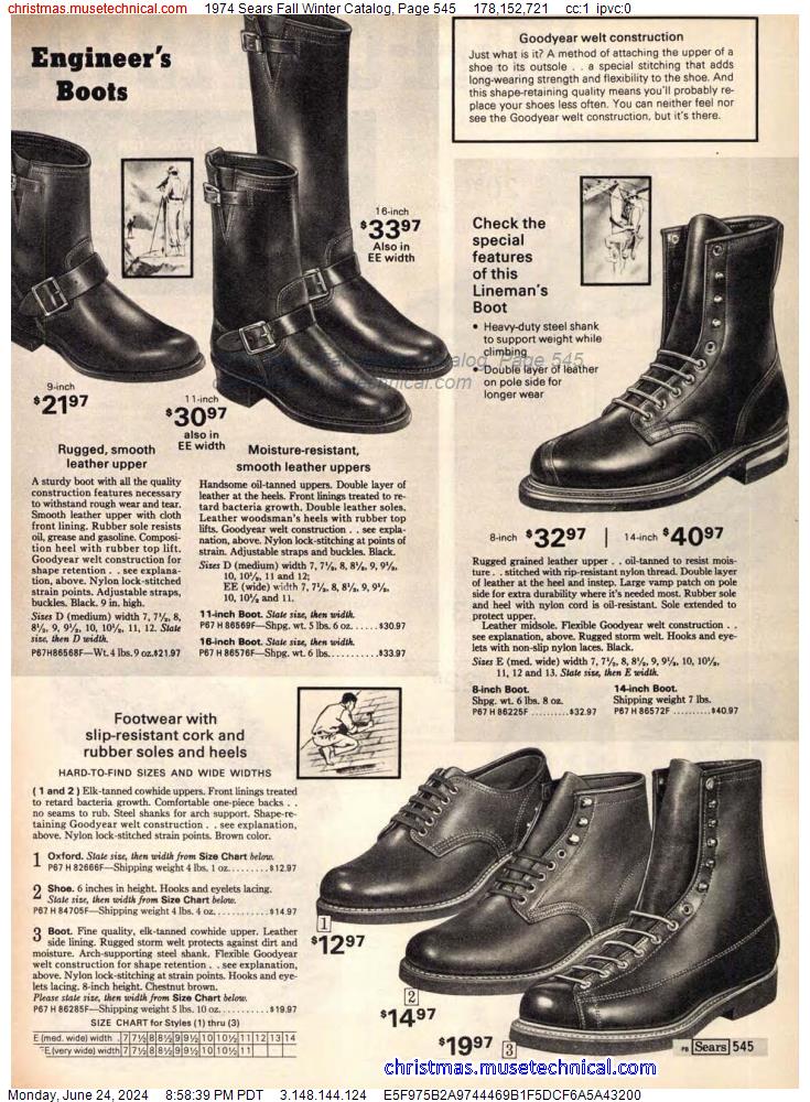 1974 Sears Fall Winter Catalog, Page 545