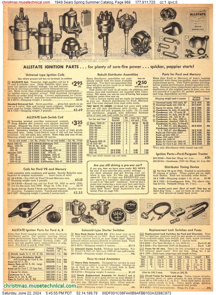 1949 Sears Spring Summer Catalog, Page 968