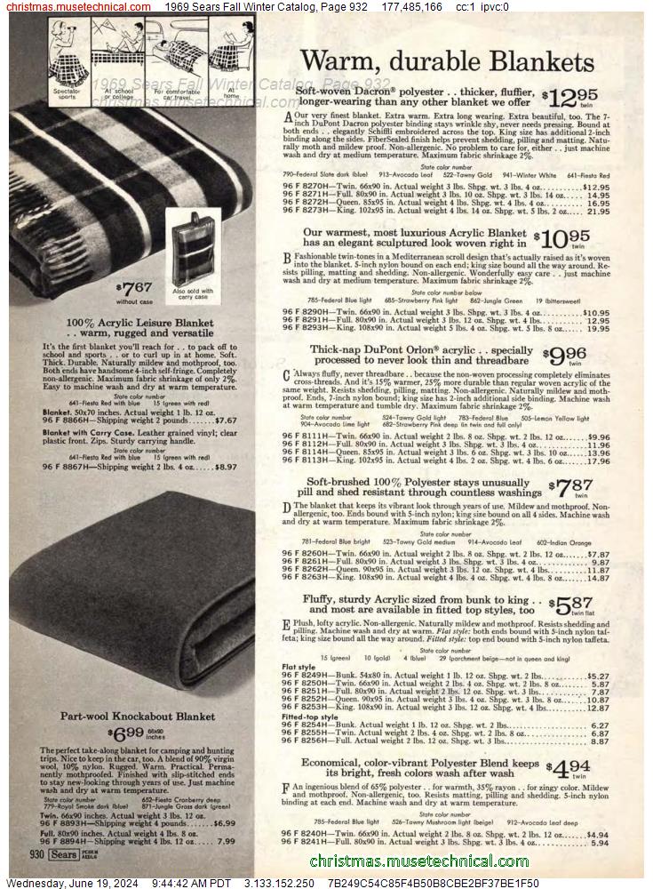 1969 Sears Fall Winter Catalog, Page 932