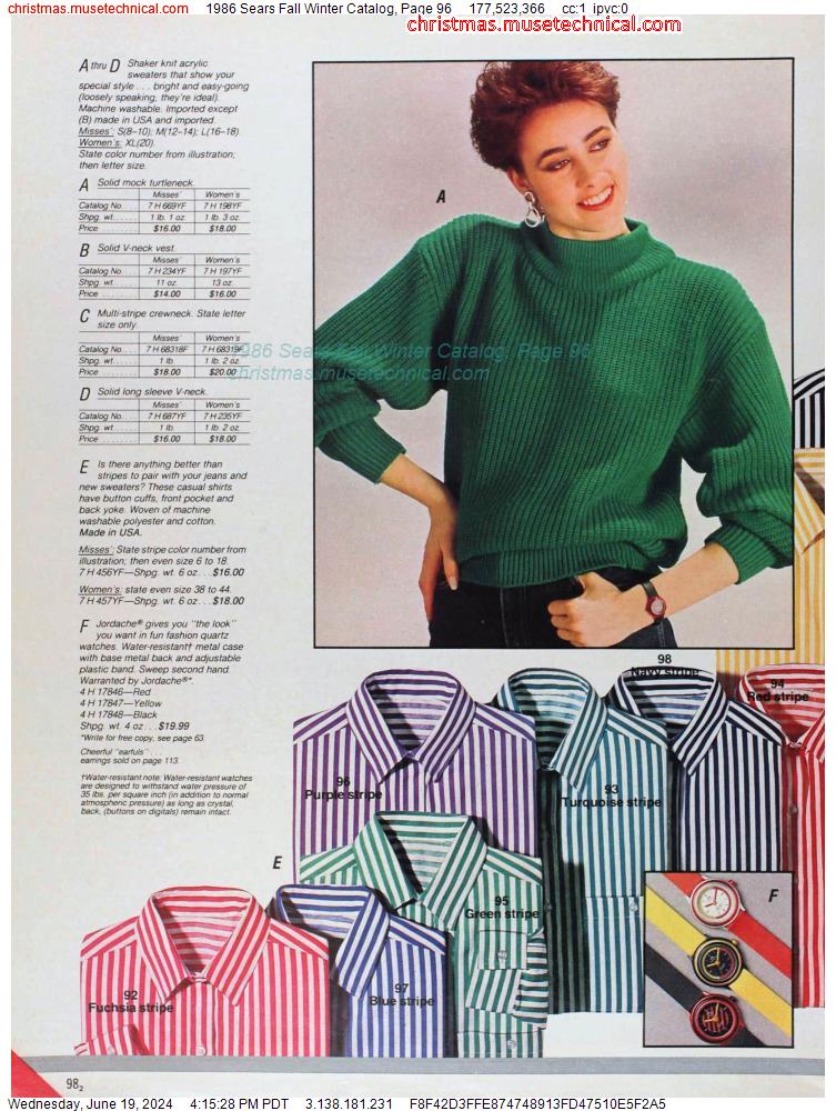 1986 Sears Fall Winter Catalog, Page 96