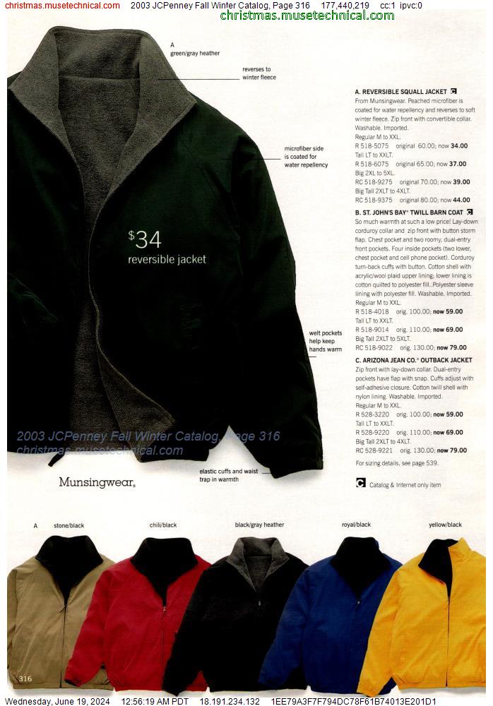 2003 JCPenney Fall Winter Catalog, Page 316