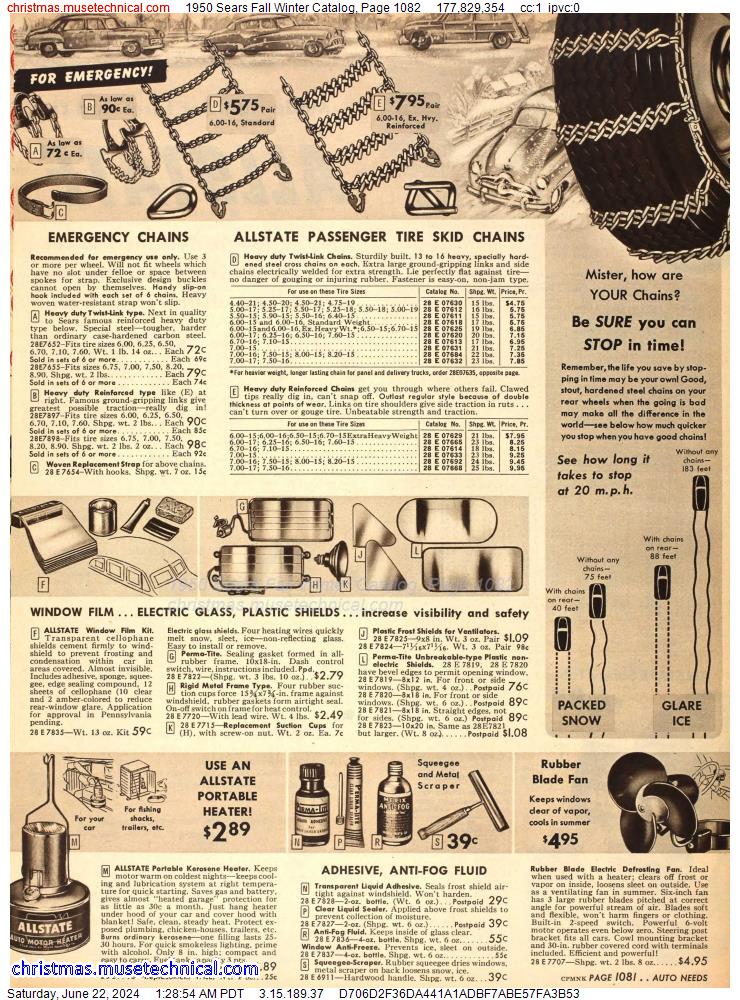 1950 Sears Fall Winter Catalog, Page 1082