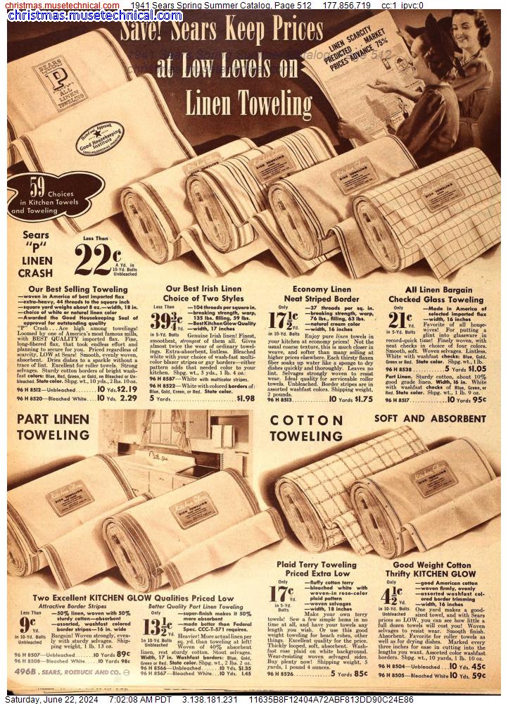 1941 Sears Spring Summer Catalog, Page 512