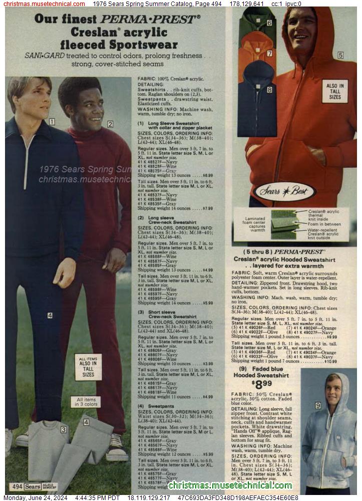 1976 Sears Spring Summer Catalog, Page 494