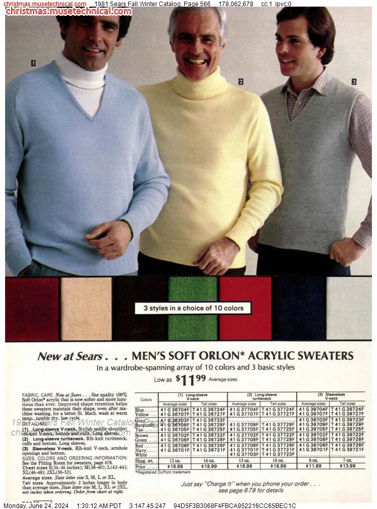 1981 Sears Fall Winter Catalog, Page 566