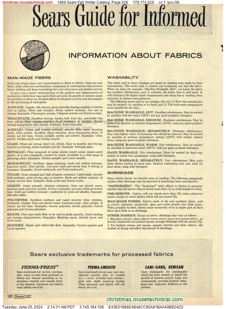 1969 Sears Fall Winter Catalog, Page 526
