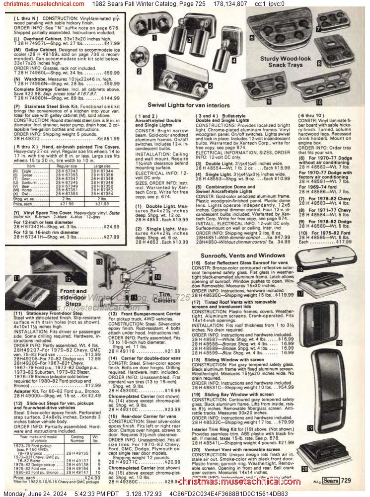 1982 Sears Fall Winter Catalog, Page 725