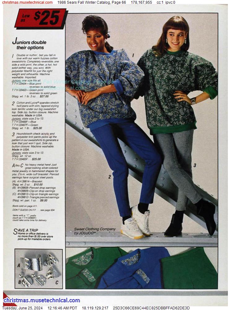 1986 Sears Fall Winter Catalog, Page 66