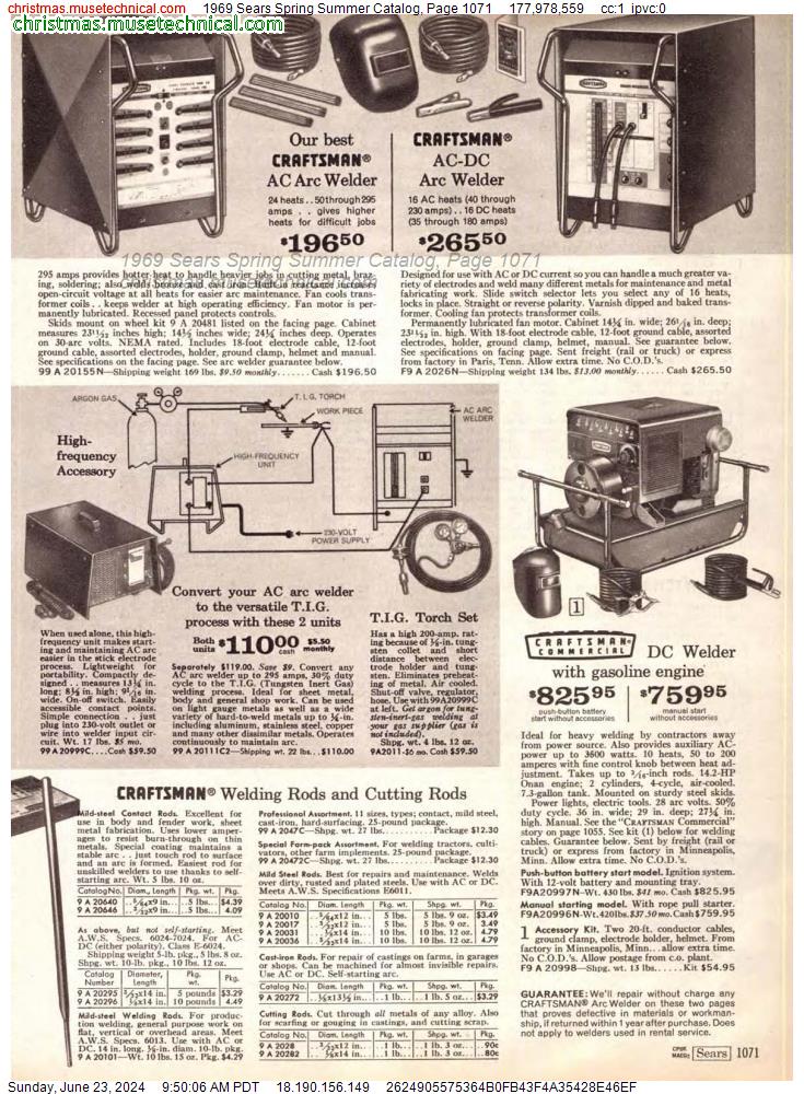 1969 Sears Spring Summer Catalog, Page 1071