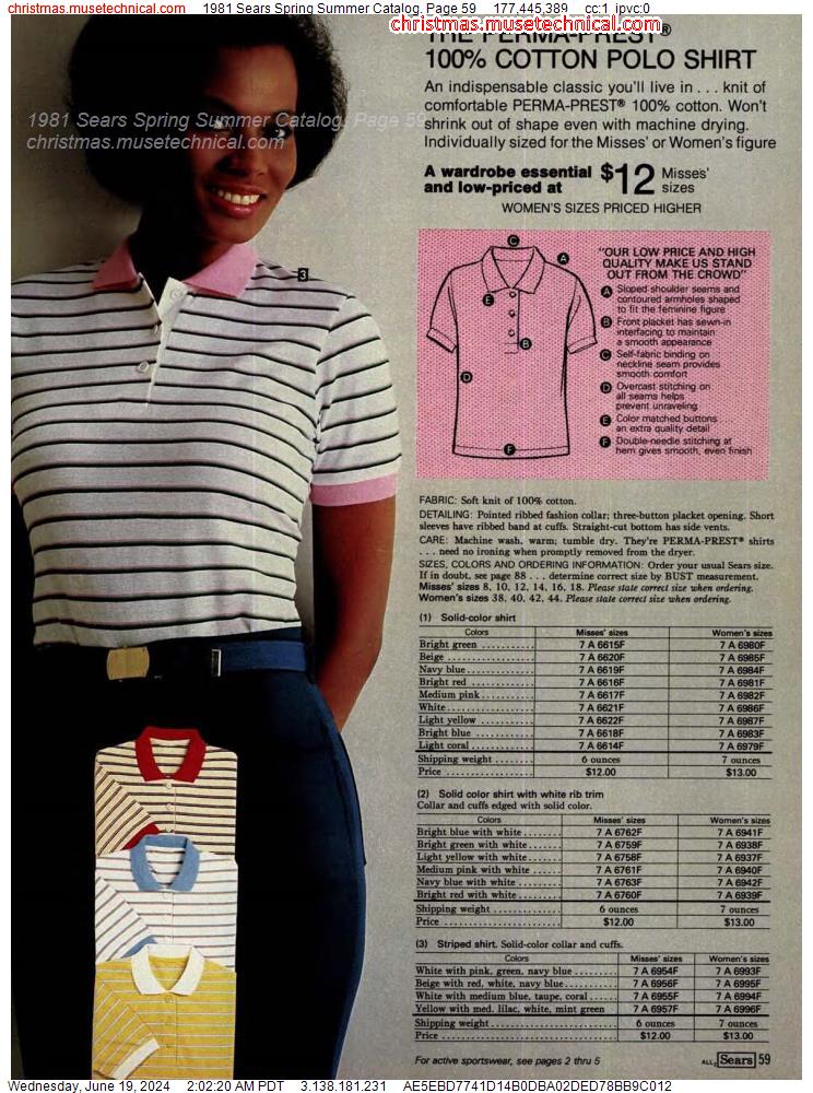 1981 Sears Spring Summer Catalog, Page 59