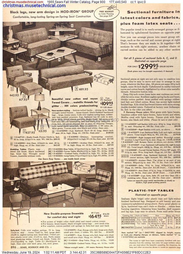 1955 Sears Fall Winter Catalog, Page 900