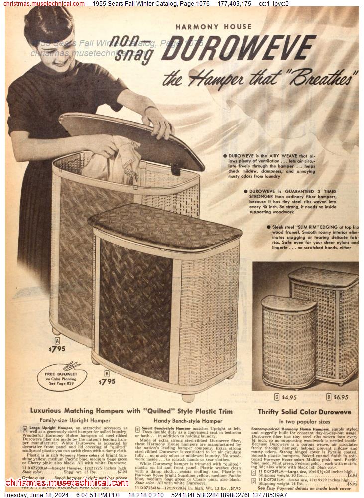 1955 Sears Fall Winter Catalog, Page 1076