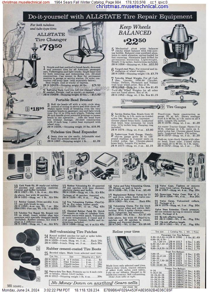 1964 Sears Fall Winter Catalog, Page 984