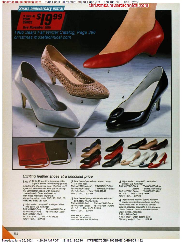 1986 Sears Fall Winter Catalog, Page 396