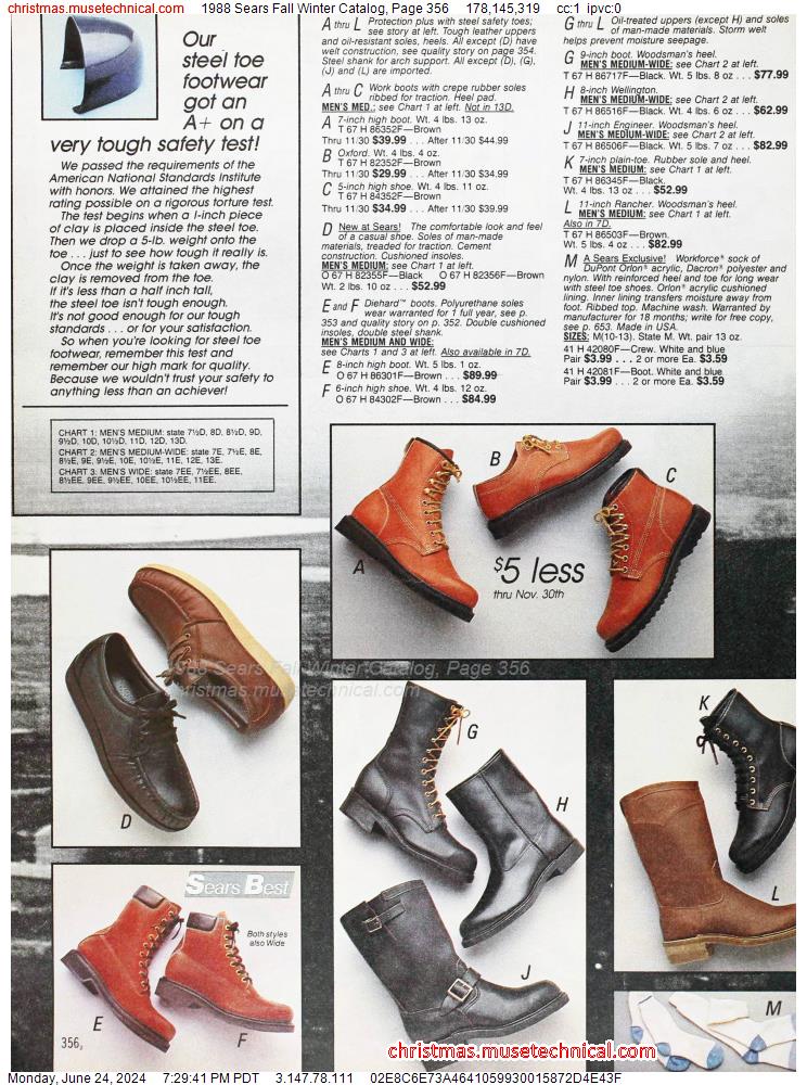 1988 Sears Fall Winter Catalog, Page 356