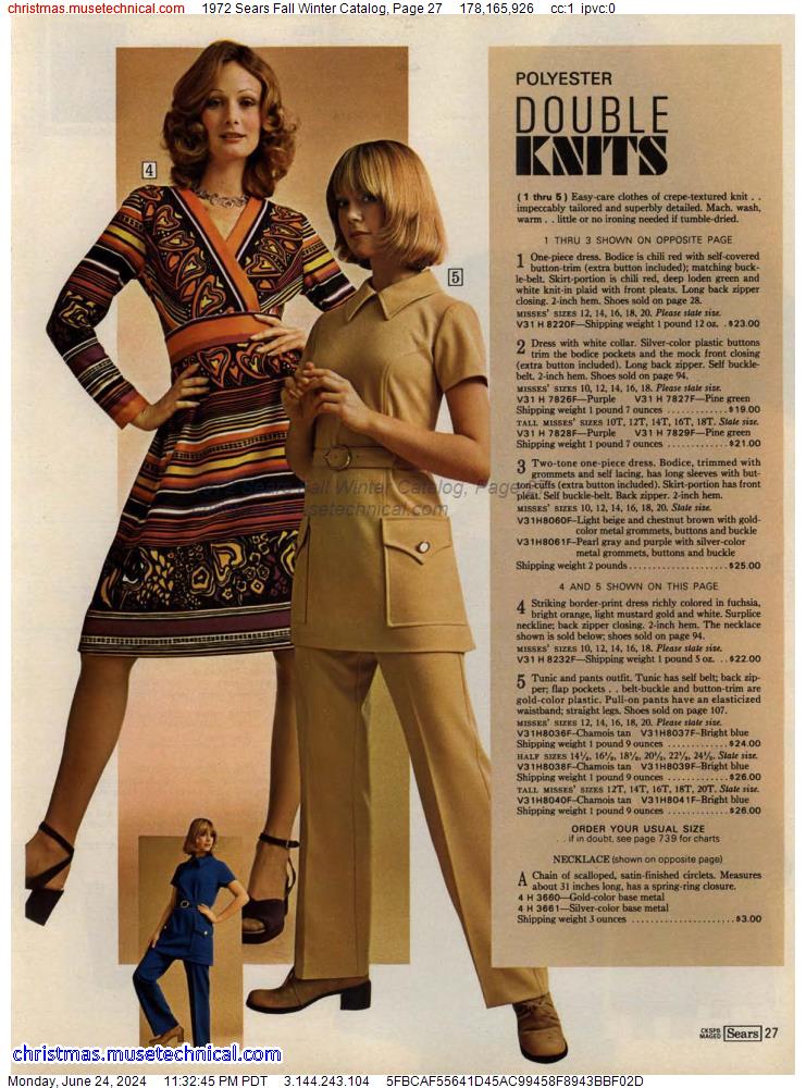 1972 Sears Fall Winter Catalog, Page 27