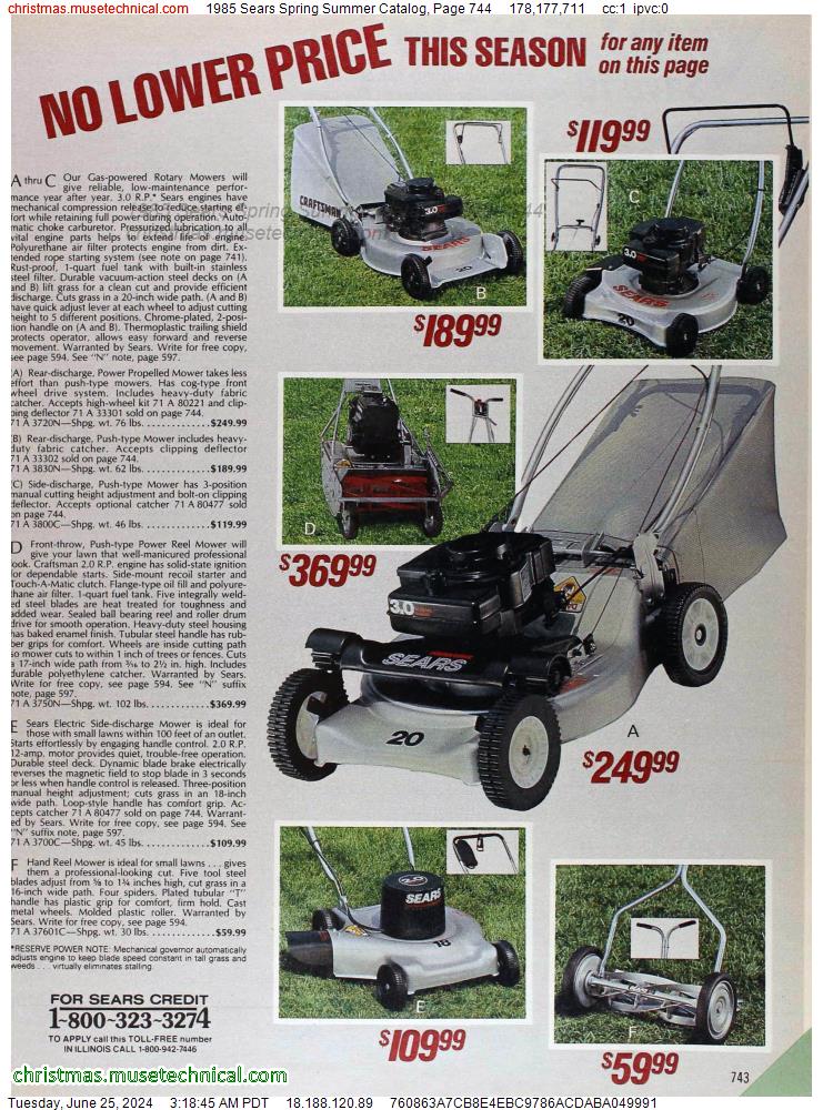 1985 Sears Spring Summer Catalog, Page 744