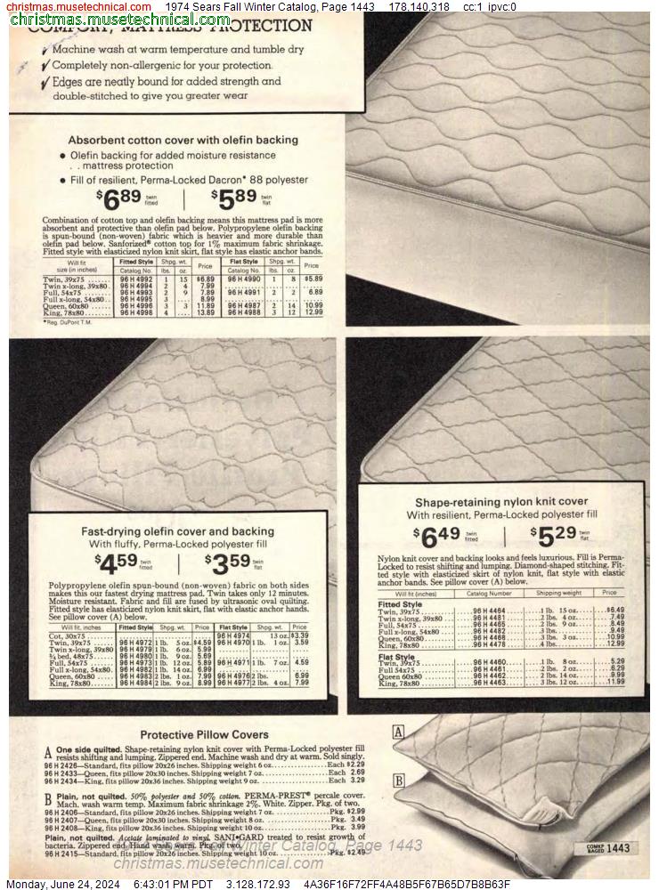 1974 Sears Fall Winter Catalog, Page 1443