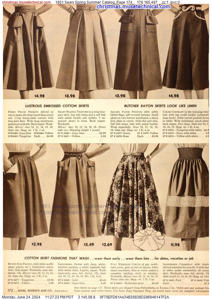 1951 Sears Spring Summer Catalog, Page 174