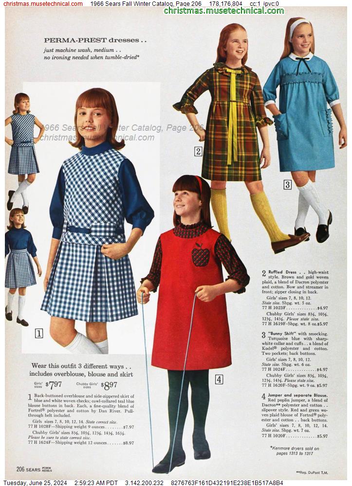 1966 Sears Fall Winter Catalog, Page 206