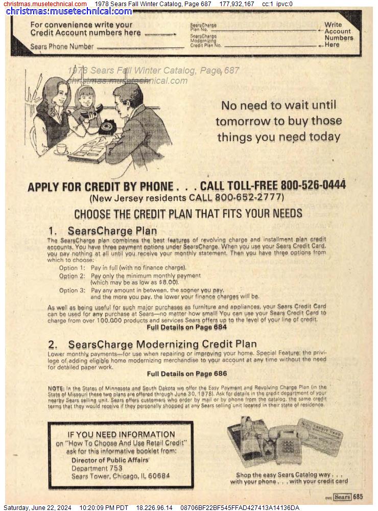 1978 Sears Fall Winter Catalog, Page 687