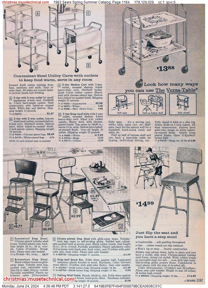 1963 Sears Spring Summer Catalog, Page 1164
