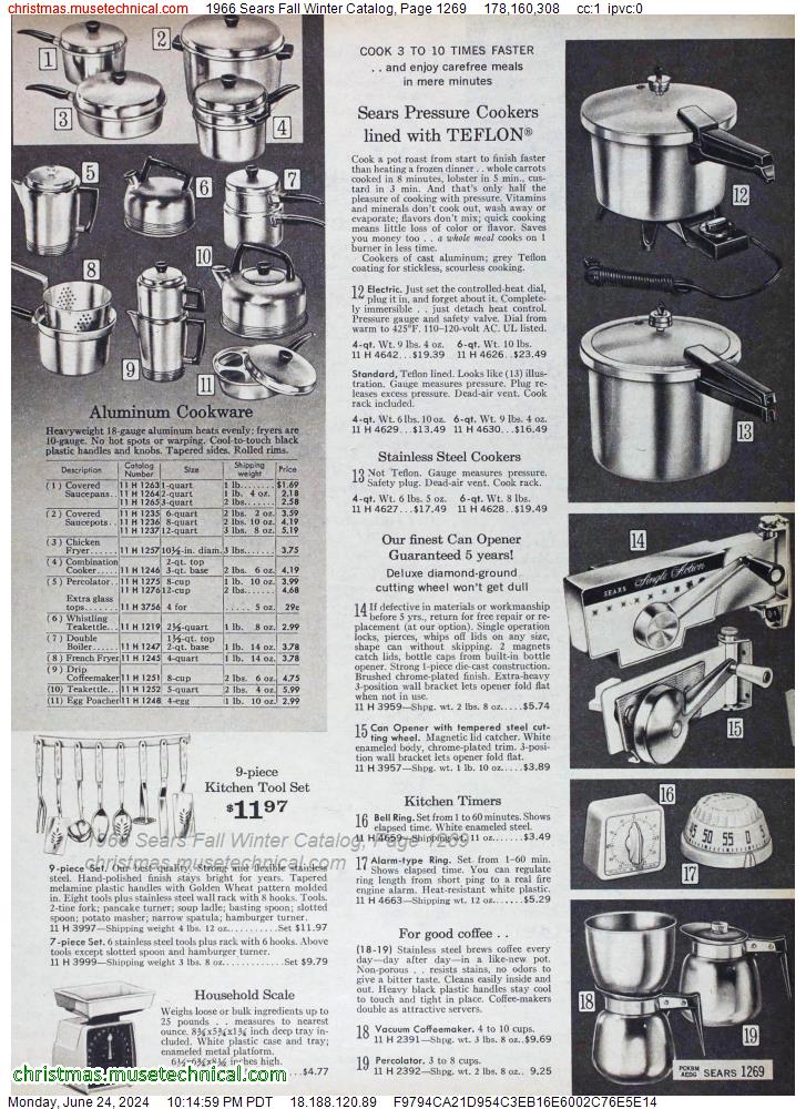 1966 Sears Fall Winter Catalog, Page 1269
