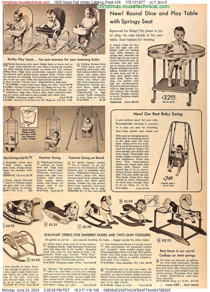 1955 Sears Fall Winter Catalog, Page 439
