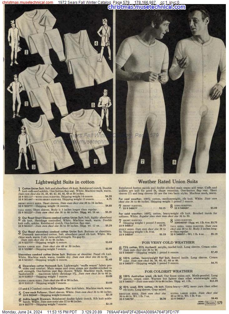 1972 Sears Fall Winter Catalog, Page 579
