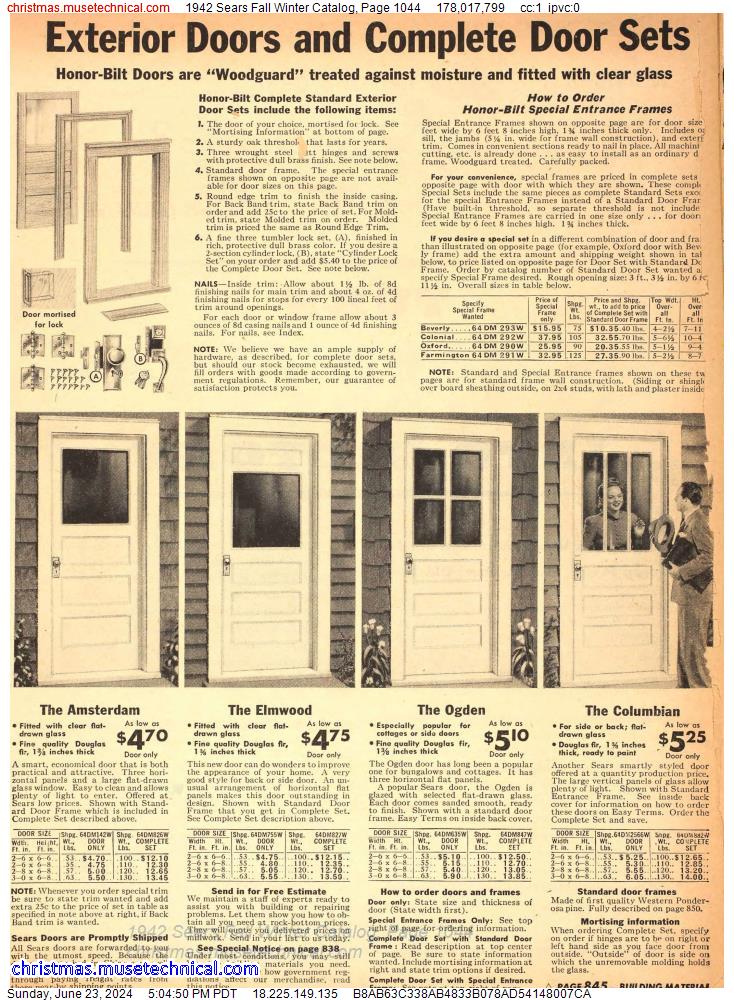 1942 Sears Fall Winter Catalog, Page 1044