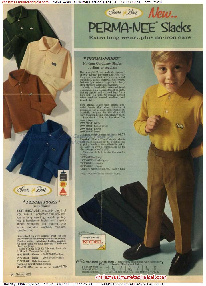 1968 Sears Fall Winter Catalog, Page 54