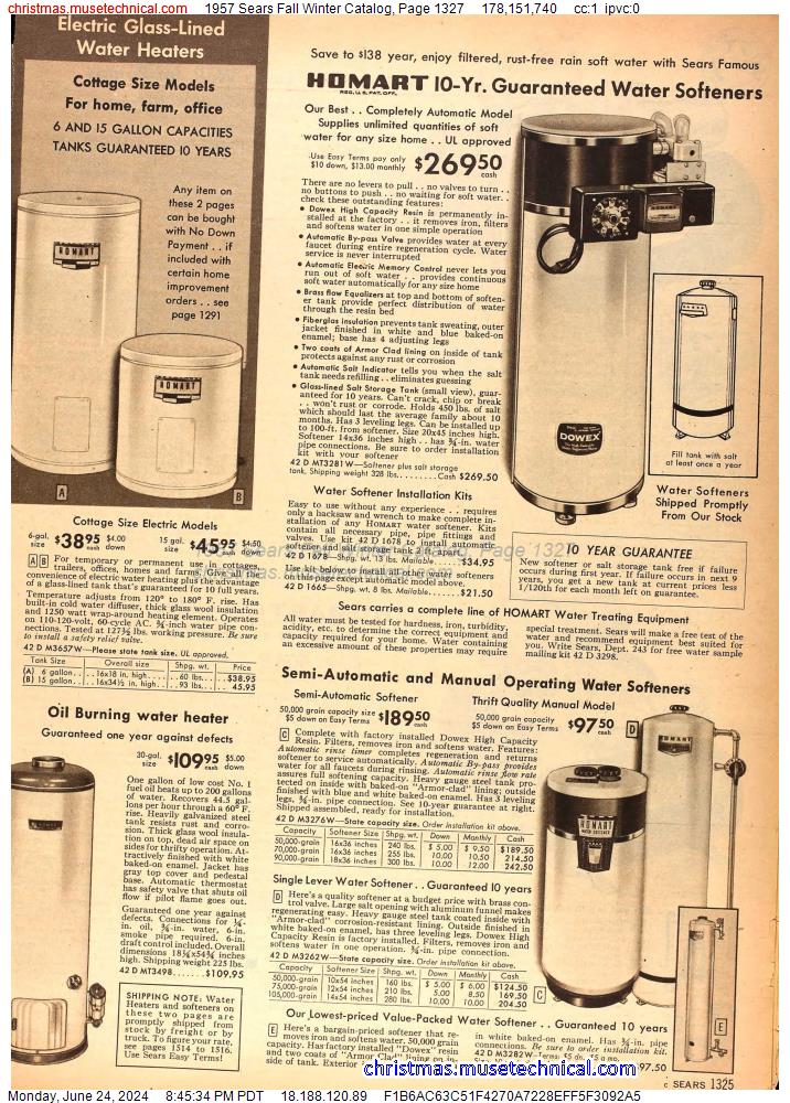 1957 Sears Fall Winter Catalog, Page 1327