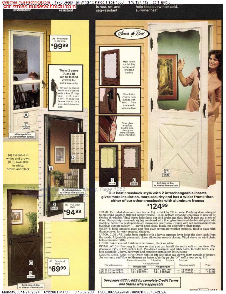 1978 Sears Fall Winter Catalog, Page 1053