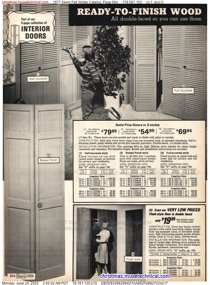 1977 Sears Fall Winter Catalog, Page 954