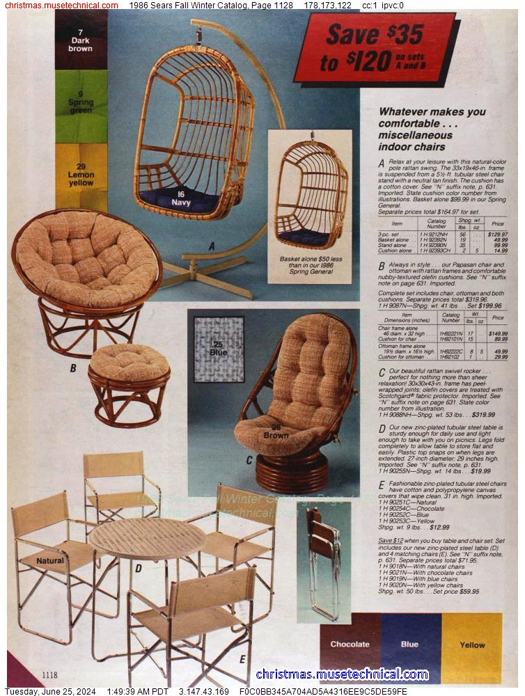 1986 Sears Fall Winter Catalog, Page 1128