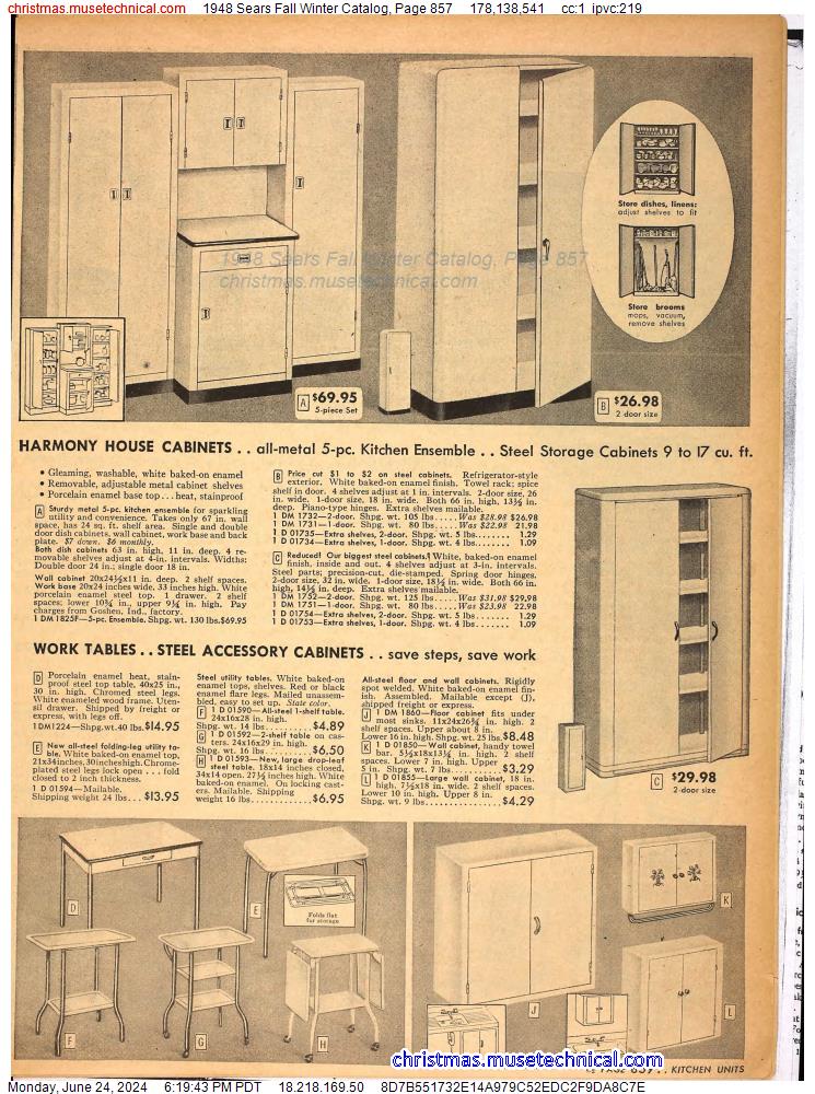 1948 Sears Fall Winter Catalog, Page 857