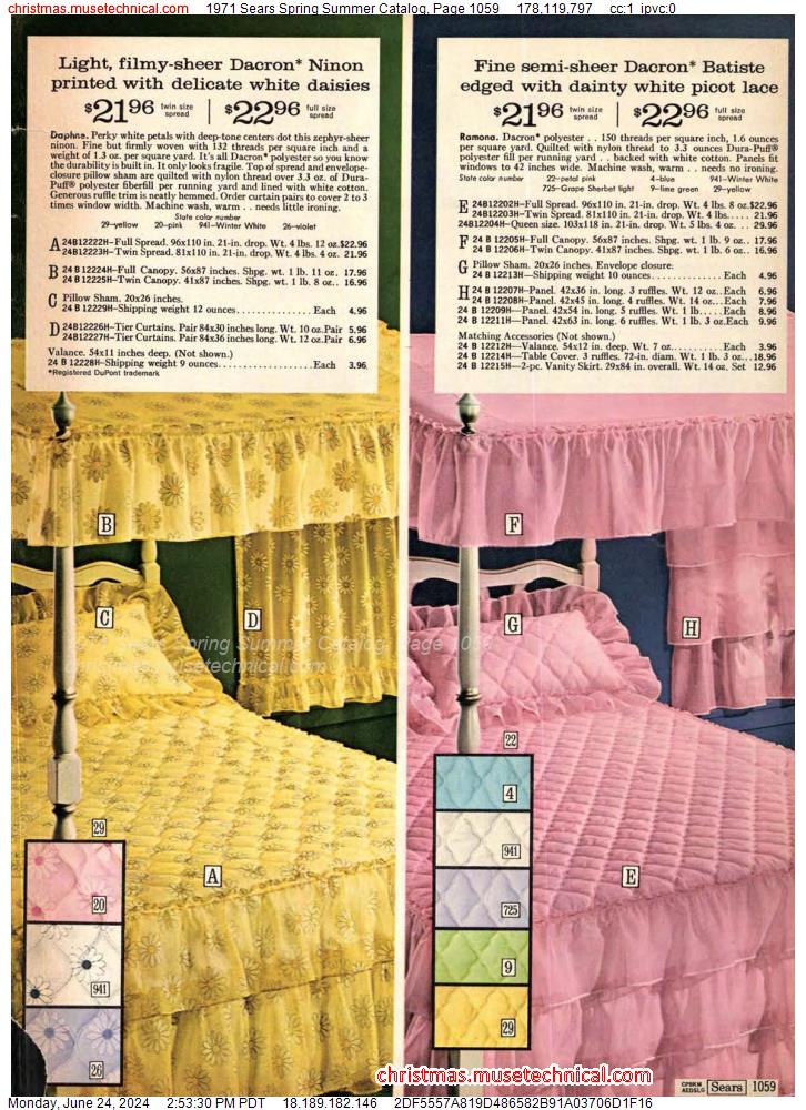 1971 Sears Spring Summer Catalog, Page 1059